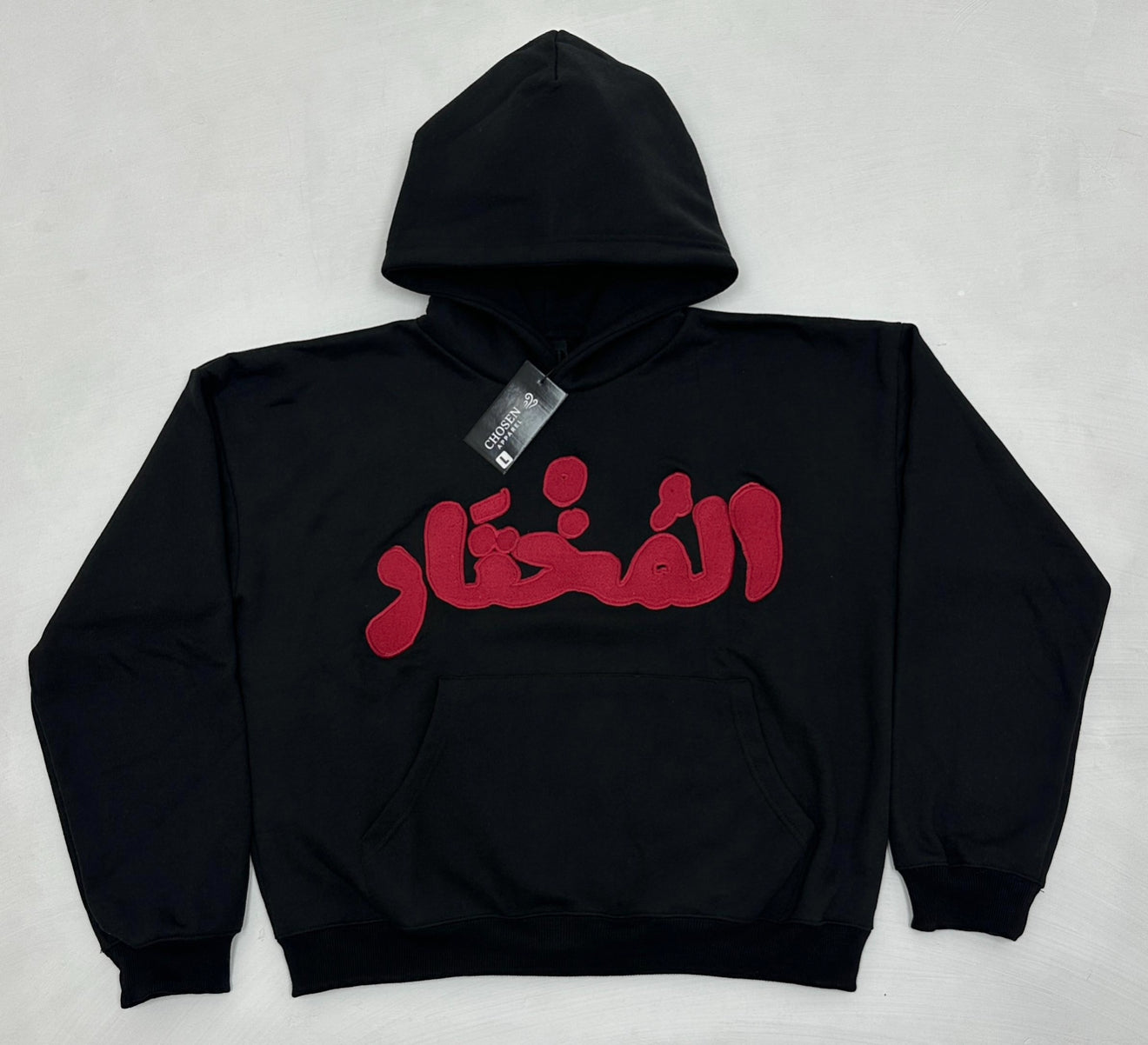 Black&Red Hoodie “El Mukhtar” – Chosen Apparel
